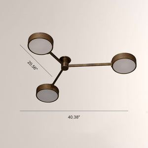 Monterra Bronze Wood Grain 3 Arm Flushmount