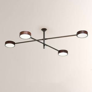 Monterra Cross Arm Wood Grain Disc Chandelier