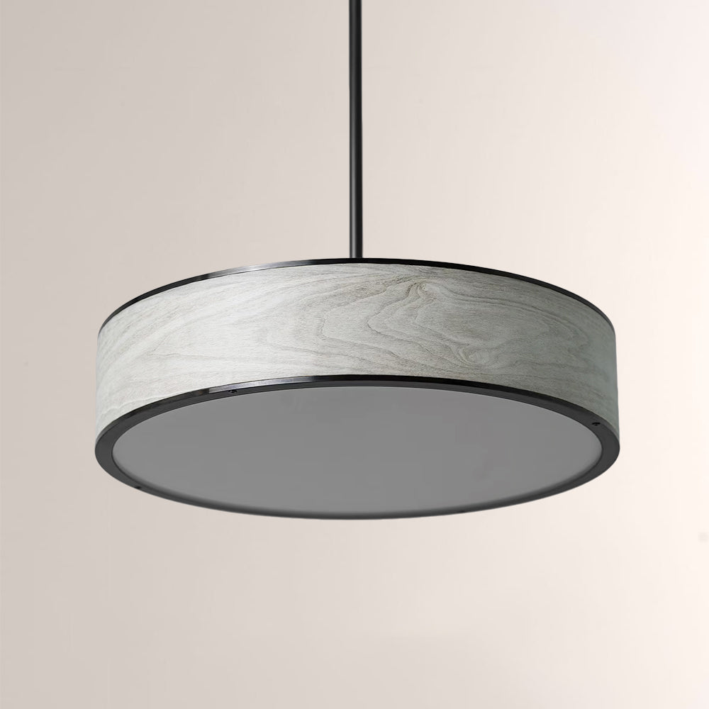 Monterra Wood-Grain Drum Pendant