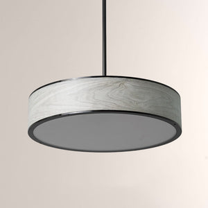 Monterra Wood-Grain Drum Pendant