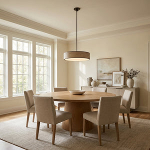 Monterra Wood-Grain Drum Pendant