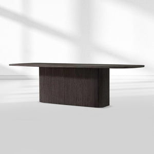 Mulho Pedestal Rectangular Wood Dining Table