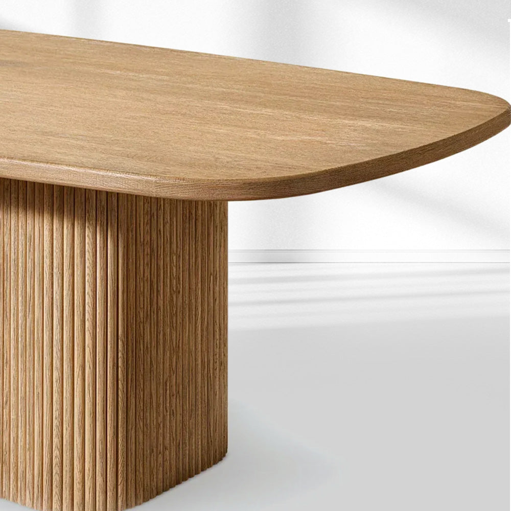 Mulho Pedestal Rectangular Wood Dining Table