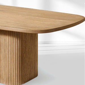 Mulho Pedestal Rectangular Wood Dining Table