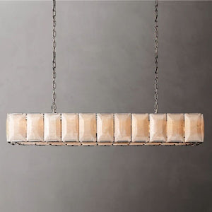 Multicolor Calcite Rectangular Chandelier 74"