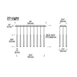 Nolan 27-Light Linear Chandelier 48"