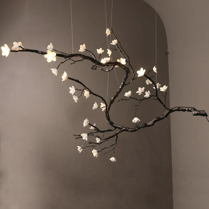 Noira Magnolia Branch & Porcelain Bloom Chandelier