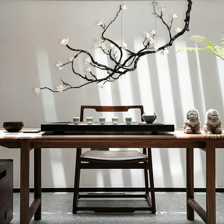 Noira Magnolia Branch & Porcelain Bloom Chandelier