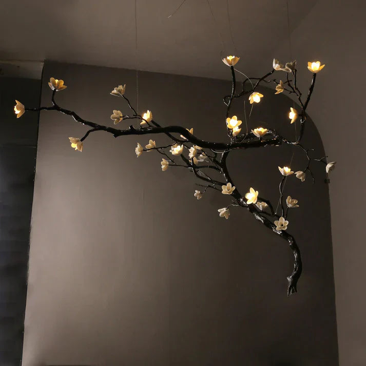 Noira Magnolia Branch & Porcelain Bloom Chandelier