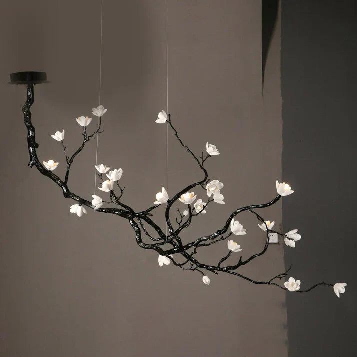 Noira Magnolia Branch & Porcelain Bloom Chandelier