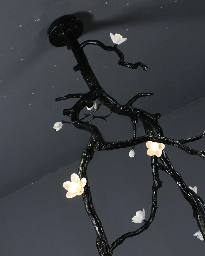 Noira Twisted Branch & Porcelain Bloom Candelabrum Chandelier