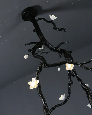 Noira Twisted Branch & Porcelain Bloom Candelabrum Chandelier