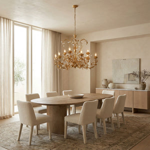 Nicoletta Gilded Floral Crystal Round Chandelier 54"