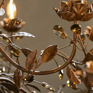 Nicoletta Gilded Floral Crystal Round Chandelier 54"