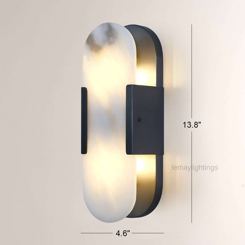 OpalEdge Oval Alabaster Wall Sconces 13.8 19.7H