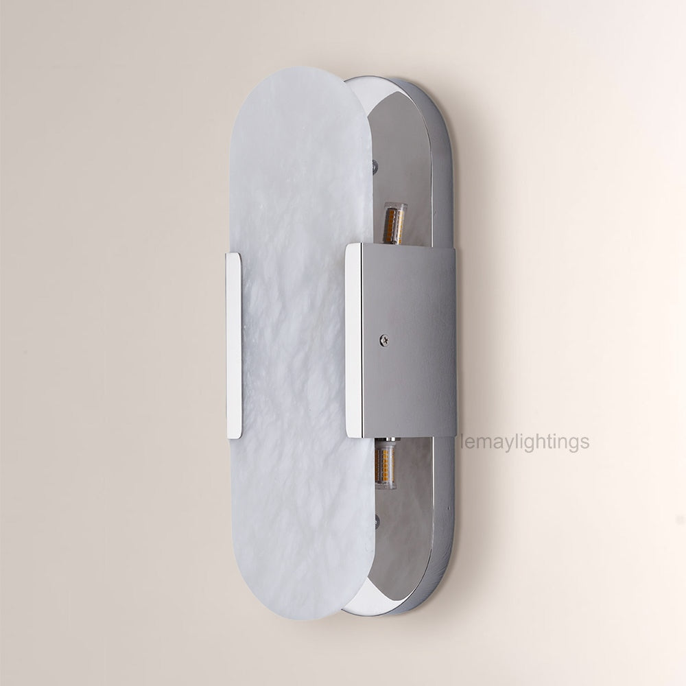 OpalEdge Oval Alabaster Wall Sconces 13.8 19.7H