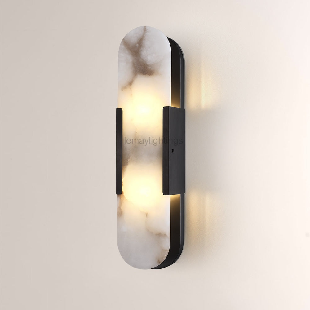 OpalEdge Oval Alabaster Wall Sconces 13.8 19.7H