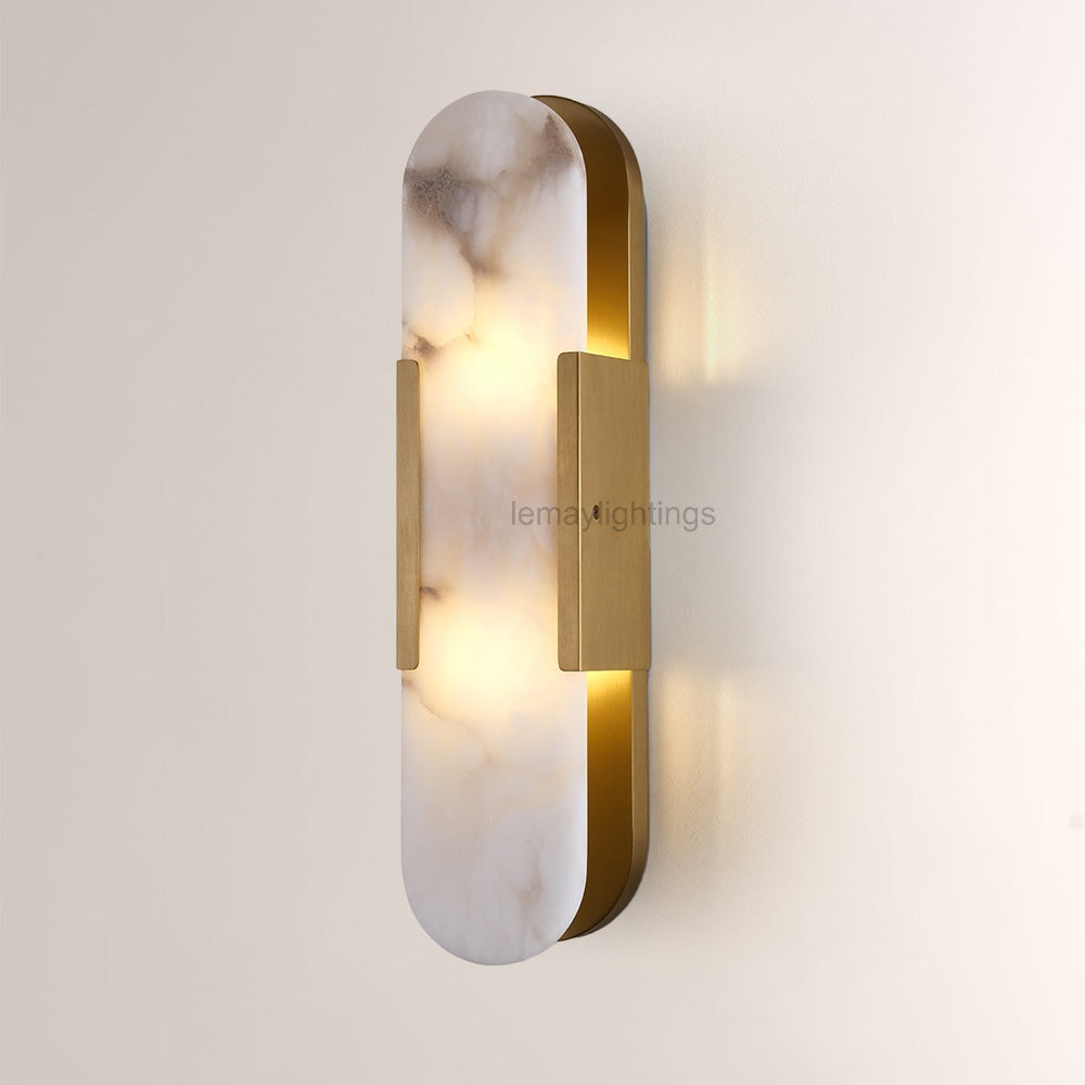 OpalEdge Oval Alabaster Wall Sconces 13.8 19.7H