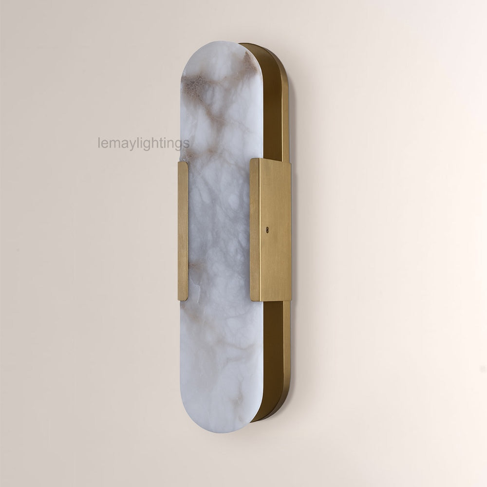 OpalEdge Oval Alabaster Wall Sconces 13.8 19.7H