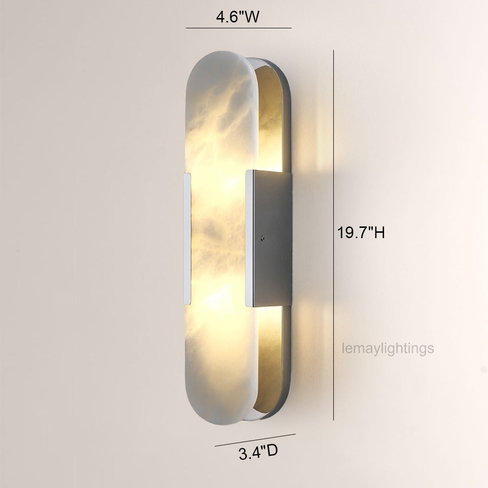 OpalEdge Oval Alabaster Wall Sconces 13.8 19.7H