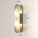 OpalEdge Oval Alabaster Wall Sconces 13.8 19.7H