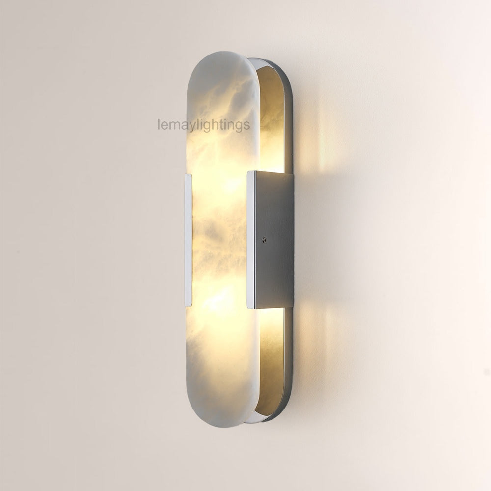 OpalEdge Oval Alabaster Wall Sconces 13.8 19.7H