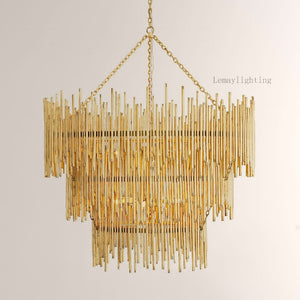 Prestige American Retro Style Three Tiered Circular Chandelier