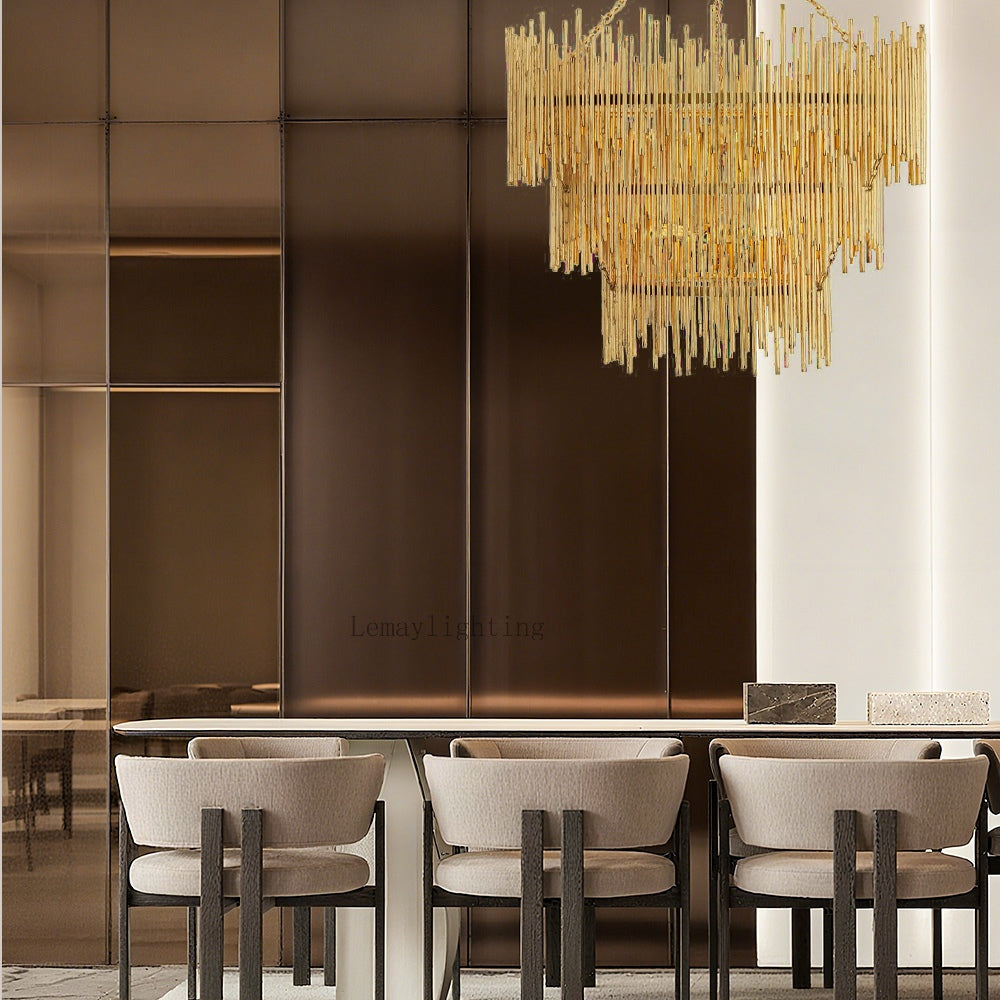 Prestige American Retro Style Three Tiered Circular Chandelier