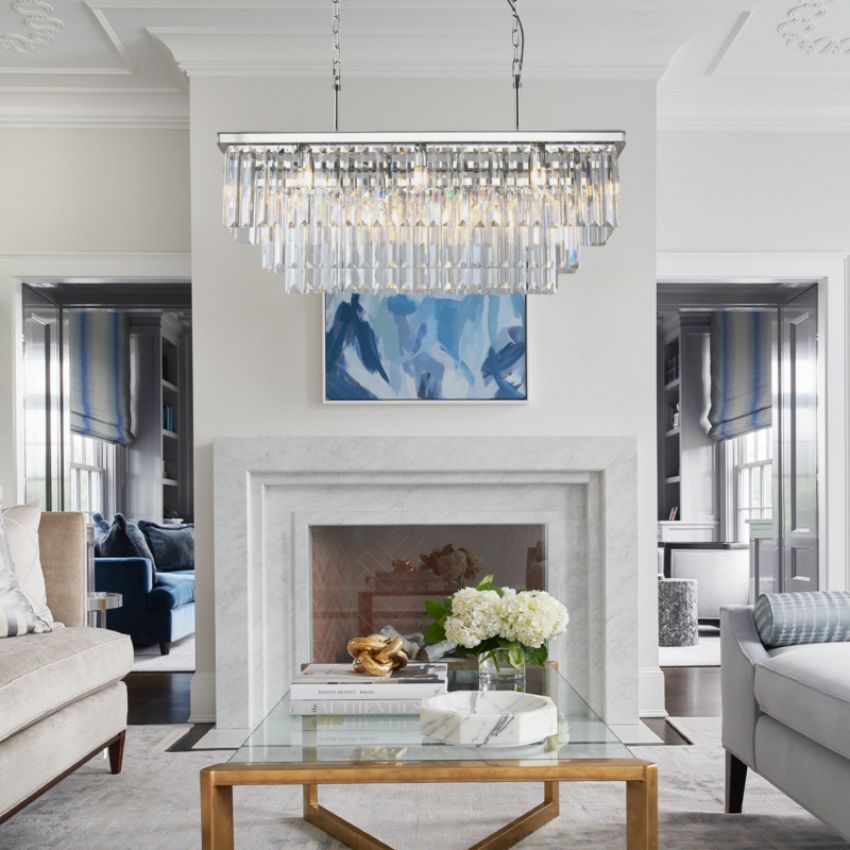 Ryan 3-Tier Rectangular Crystal Chandelier