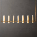 Ramelle Linear Milk Glass Chandelier 59"