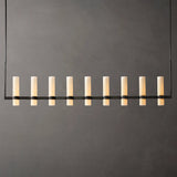 Ramelle Linear Milk Glass Chandelier 71"