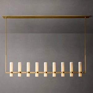 Ramelle Linear Milk Glass Chandelier 71"