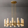 Ramelle Round Milk Glass Chandelier 36"