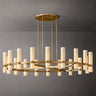 Ramelle Round Milk Glass Chandelier 60"