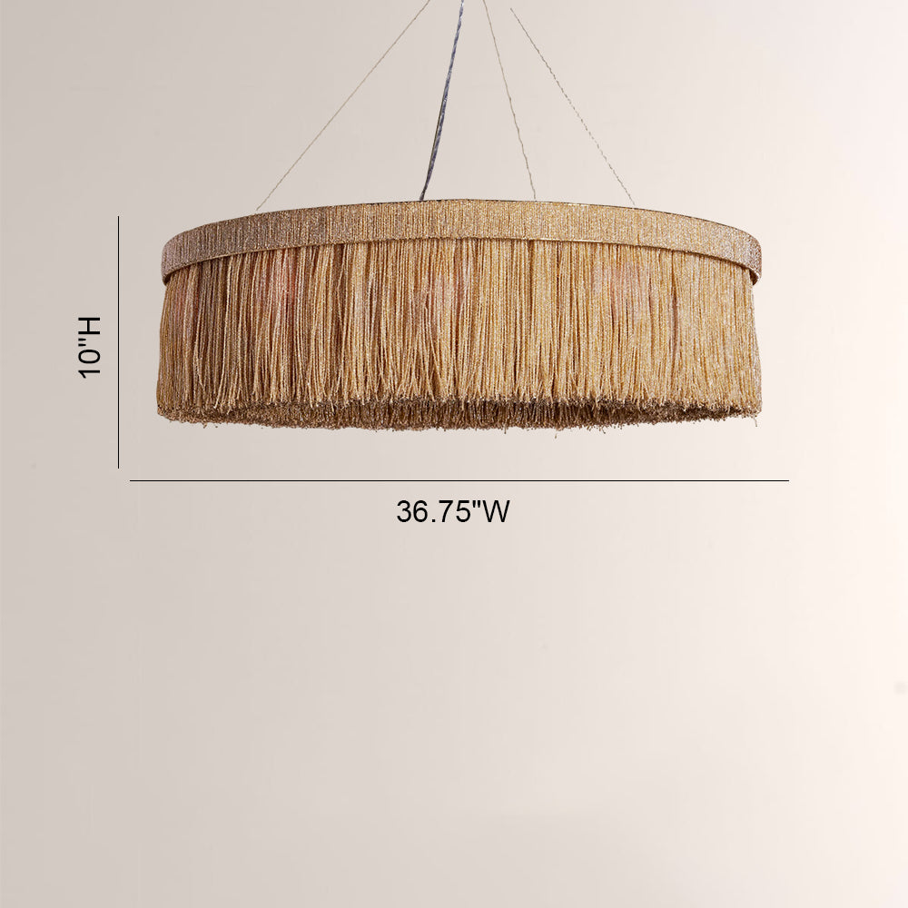 Romilly Jute Fringe Round Chandelier