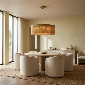 Romilly Jute Fringe Round Chandelier