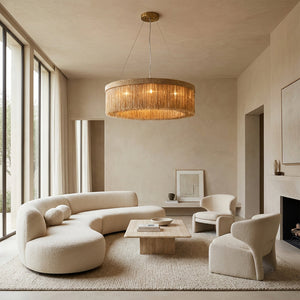 Romilly Jute Fringe Round Chandelier