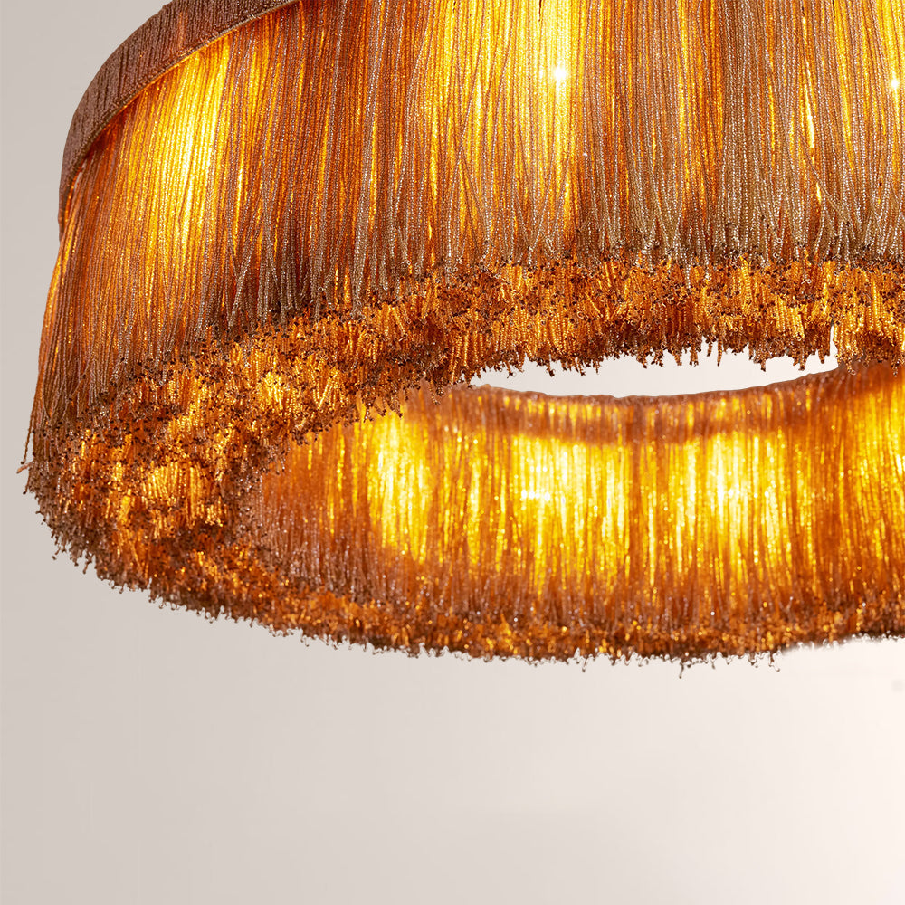 Romilly Jute Fringe Round Chandelier