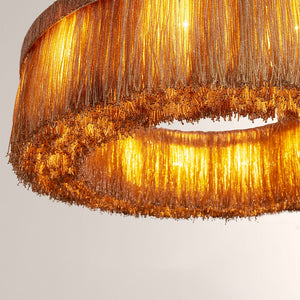 Romilly Jute Fringe Round Chandelier