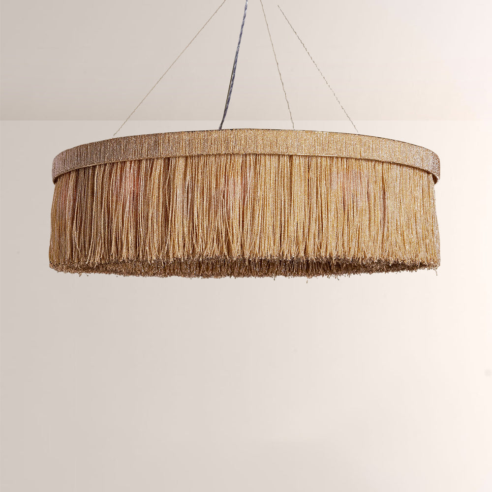 Romilly Jute Fringe Round Chandelier