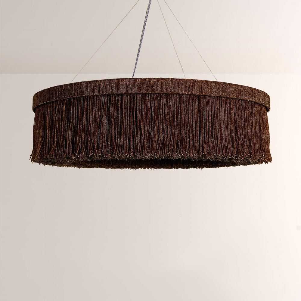 Romilly Jute Fringe Round Chandelier