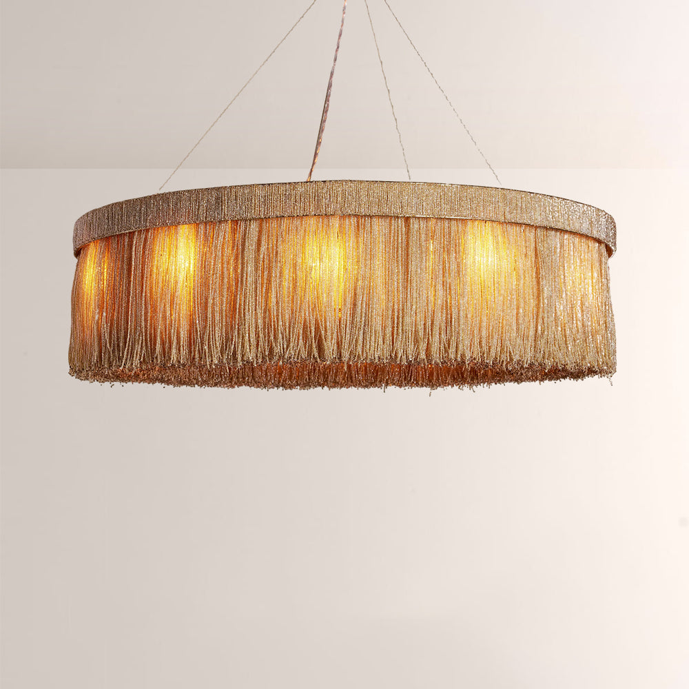 Romilly Jute Fringe Round Chandelier