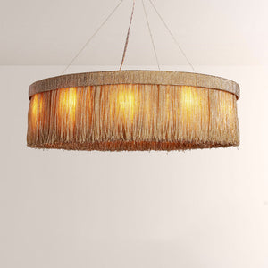 Romilly Jute Fringe Round Chandelier