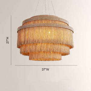 Romilly Jute Fringe Tiered Chandelier