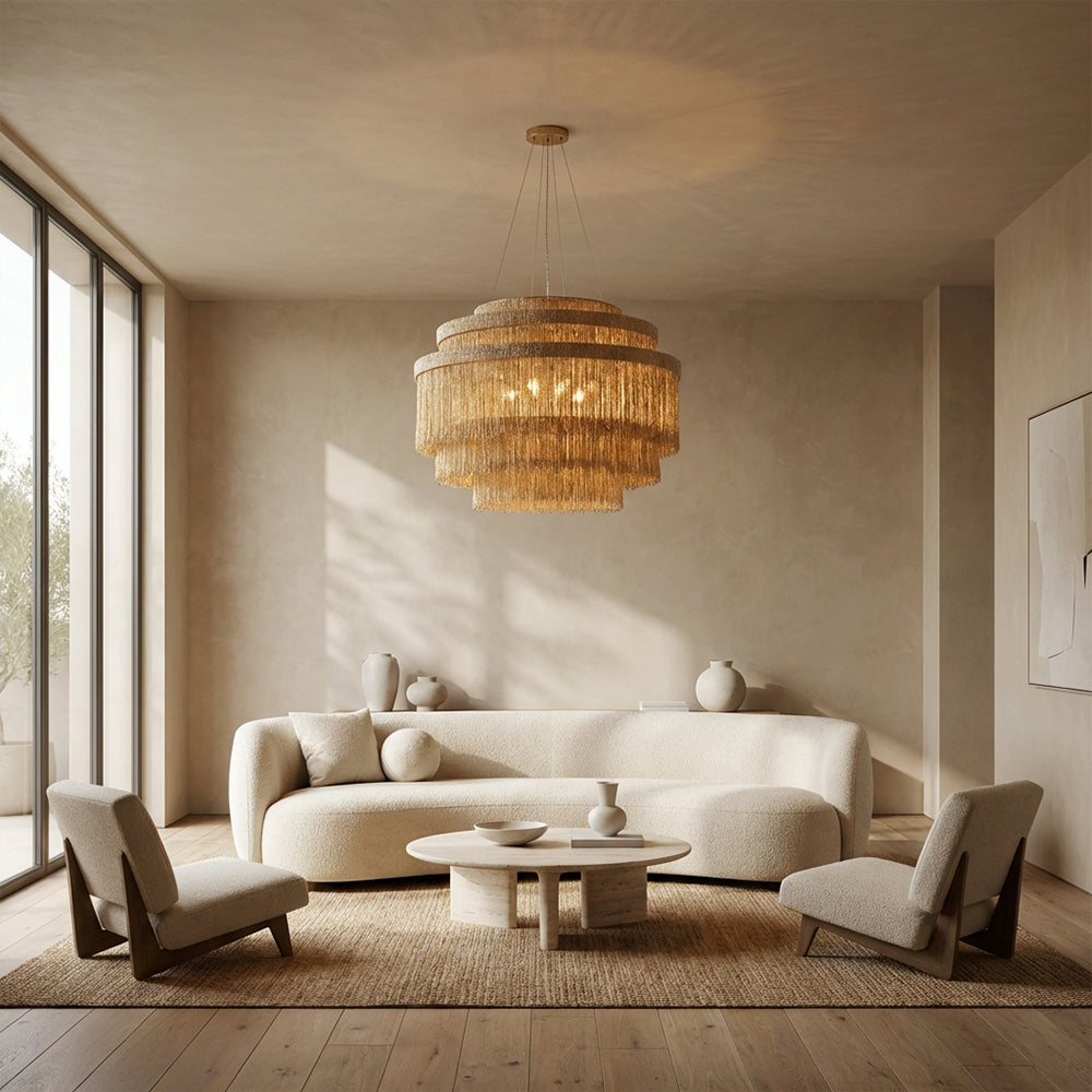 Romilly Jute Fringe Tiered Chandelier
