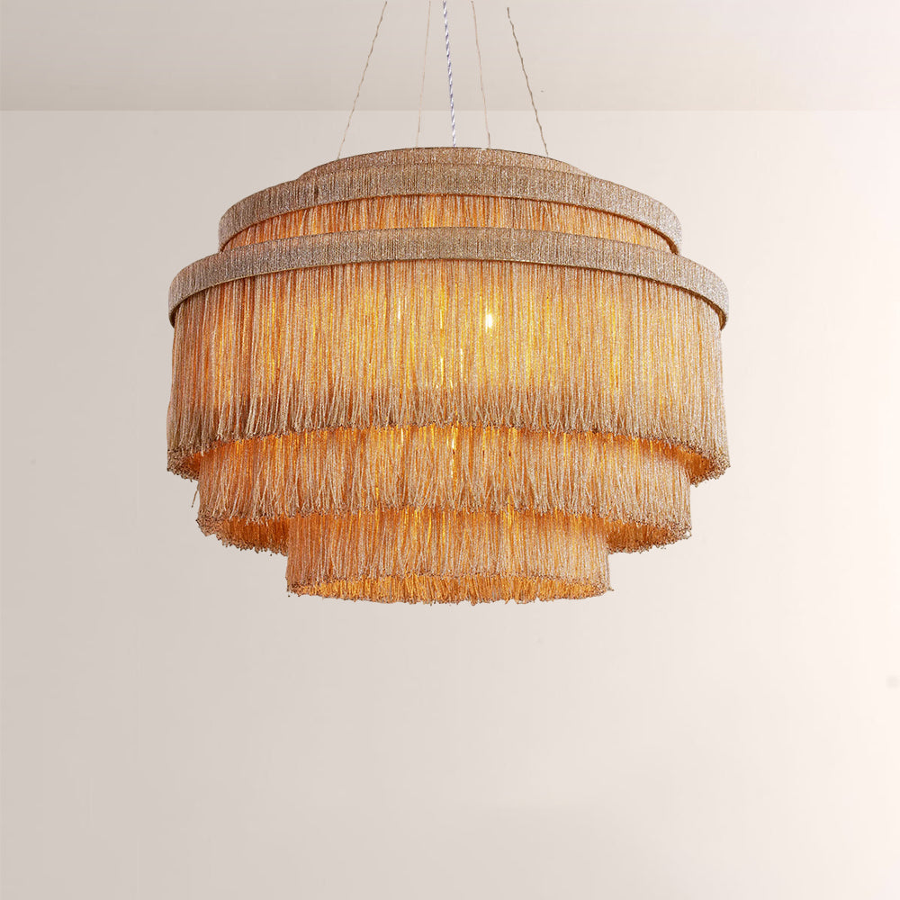 Romilly Jute Fringe Tiered Chandelier