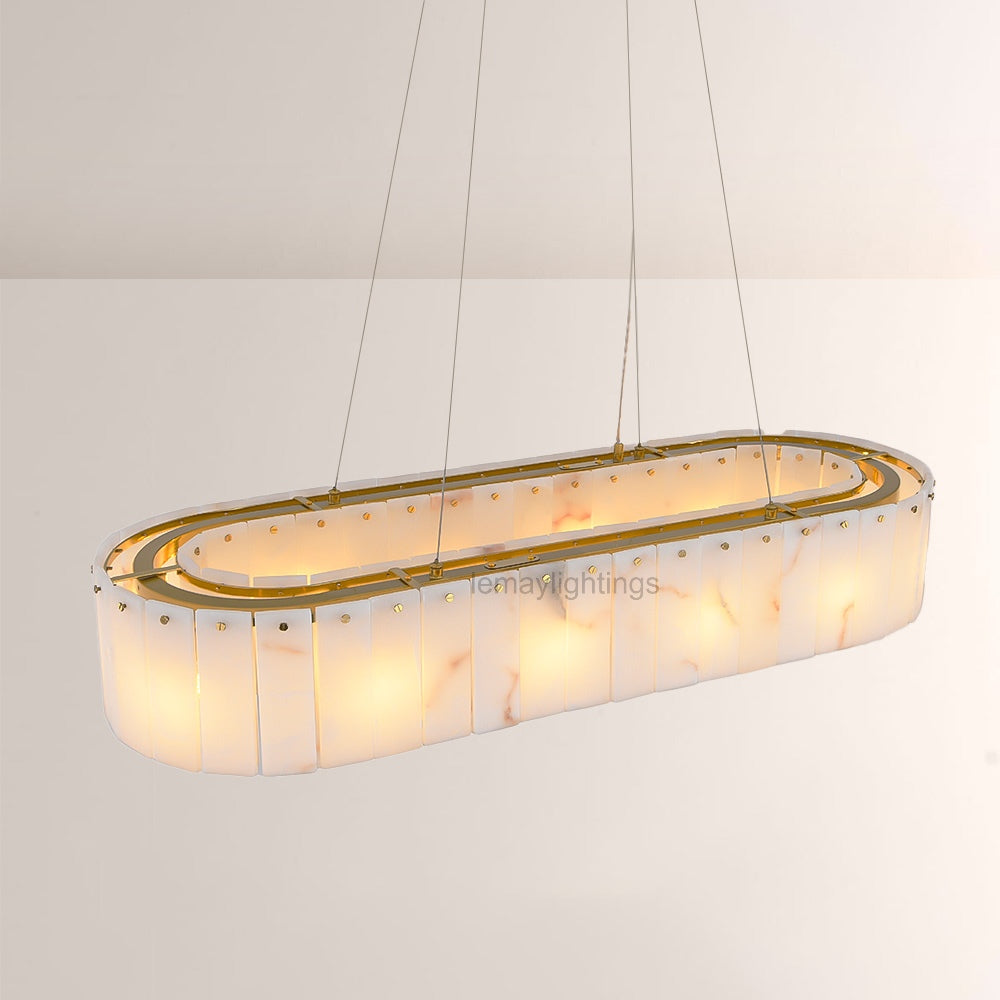 Sawyer Alabaster Rectangle Chandelier 40 54