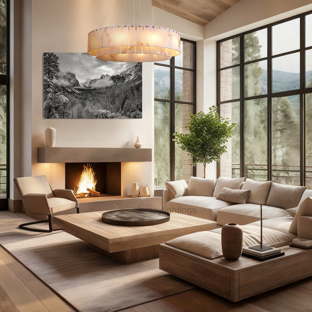 Sawyer Alabaster Round Chandelier