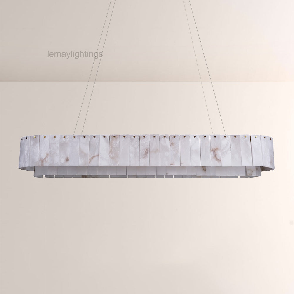 Sawyer Alabaster Rectangle Chandelier 40 54