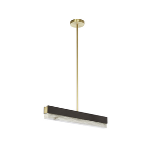 Artes Pendant Light - Alabaster, Bronze & Satin Brass